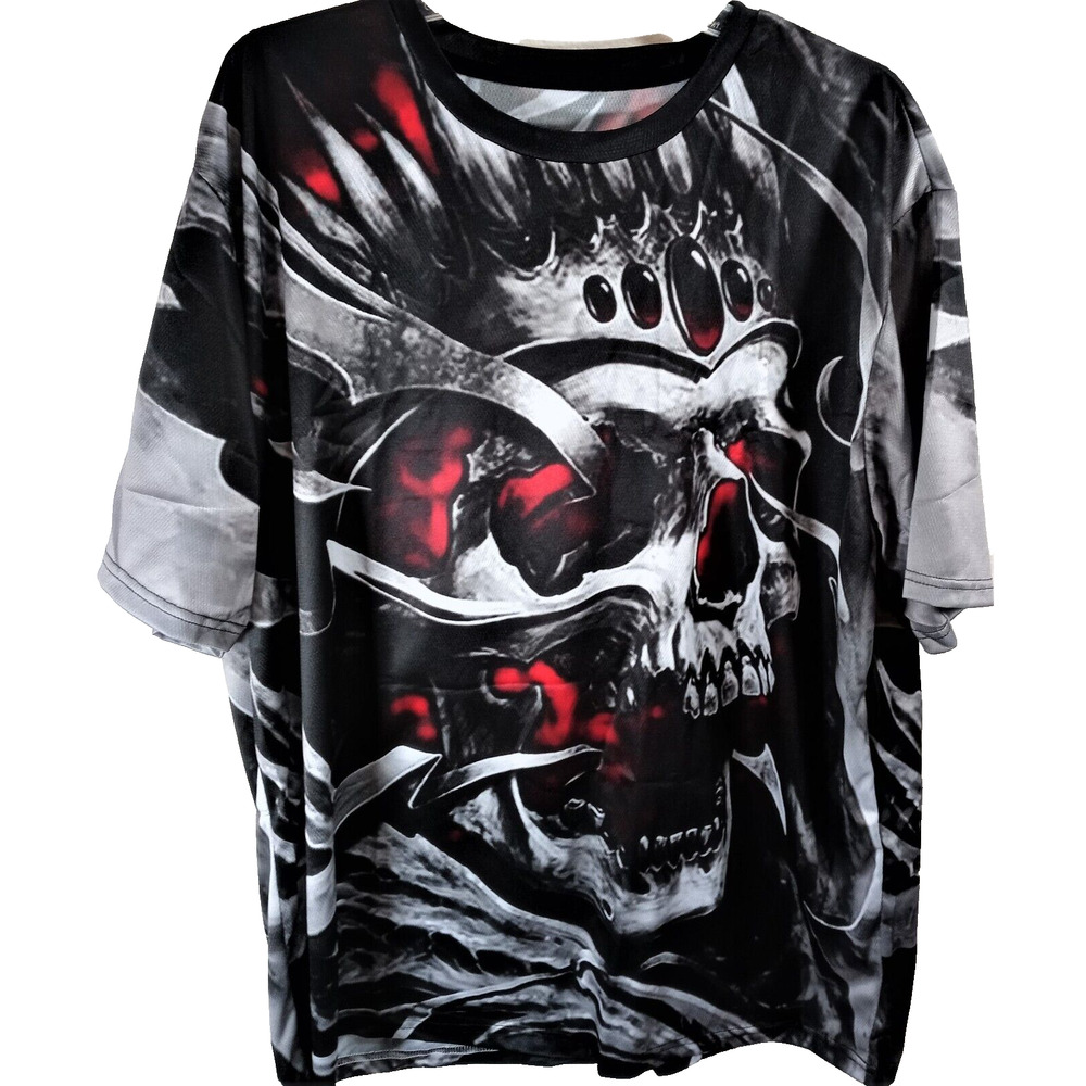 Creepy Demon T-Shirt Size 2XL Halloween Party Double Sided Gray Horror Monster